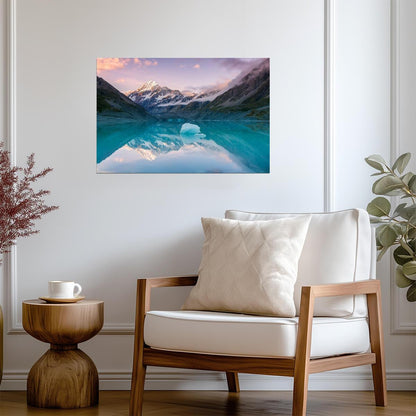 Aoraki Mount Cook Reflection at Sunset | New Zealand Photography | Landscape Poster - Photography Poster