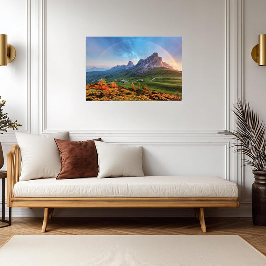 Rainbow Over The Alps Mountain Range | European Landscape Photography | Nature Poster - Photography Poster