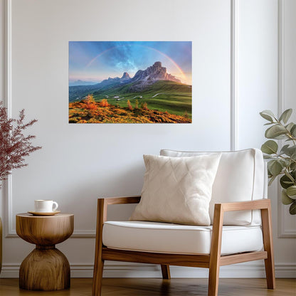Rainbow Over The Alps Mountain Range | European Landscape Photography | Nature Poster - Photography Poster