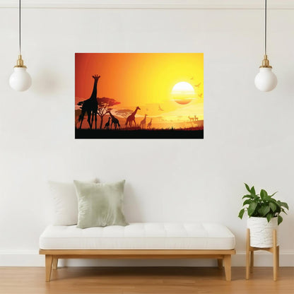 African Giraffes Poster | Wildlife Photography | Safari Landscape Wall Art