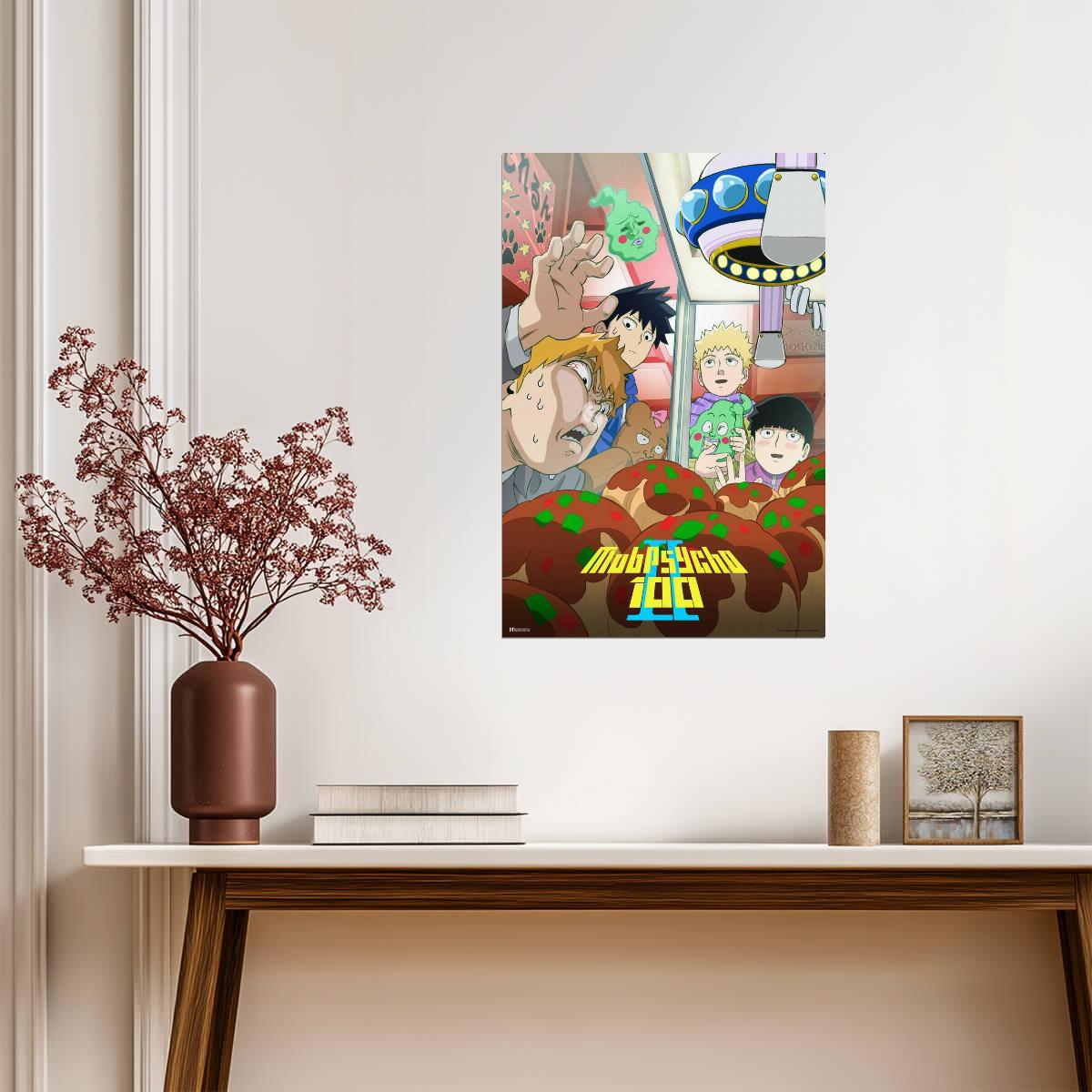 Mob Psycho 100 Claw Machine Art | Anime Poster | Shonen Manga Decor