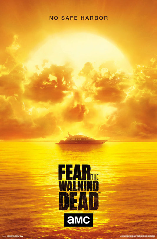 Fear The Walking Dead | Nuclear Skull No Safe Harbor Poster | Zombie TV Show Art - Movies & TV Poster