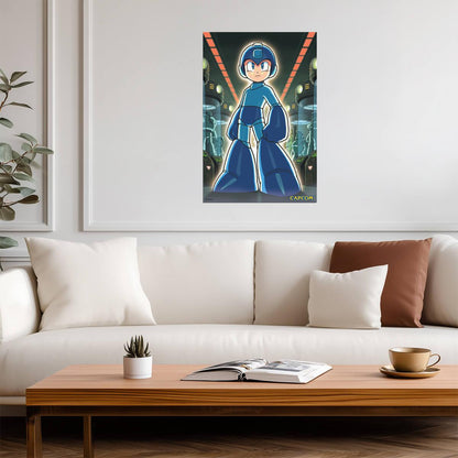 Mega Man Key Art | Retro Video Game Poster | Gift for Gamers - Video Games Poster