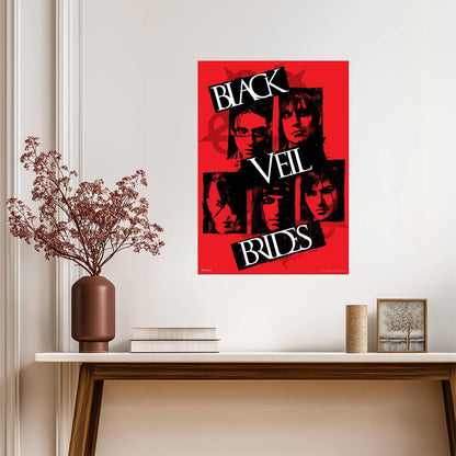 Black Veil Brides Band Portrait | Modern Rock Music Poster | Red & Black Graphic Art - Music Poster