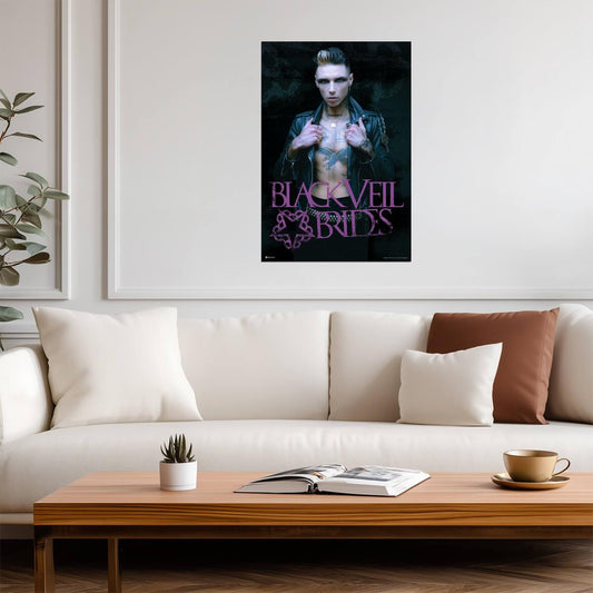 Black Veil Brides Andy Biersack Portrait | BVB Band Poster | Modern Rock Music Art - Music Poster