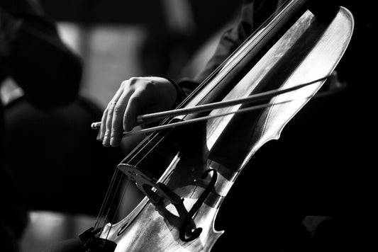Cellist Playing Cello Close-Up | Black and White Music Photography | Classical Musician Poster - Music Poster