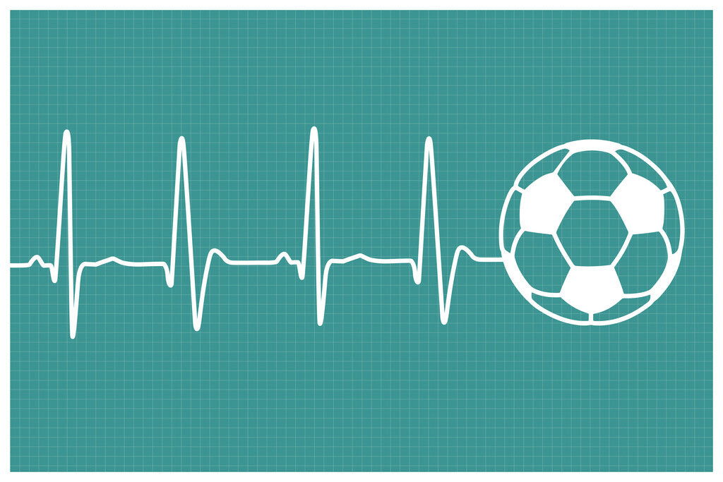 Soccer Player Heartbeat | EKG Line Soccer Ball Art | Gift for Football Gamer Poster - Sports Poster