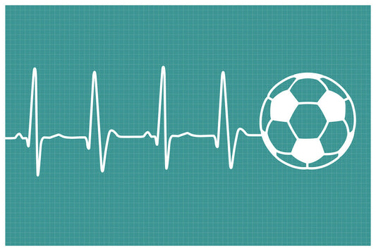 Soccer Player Heartbeat | EKG Line Soccer Ball Art | Gift for Football Gamer Poster - Sports Poster