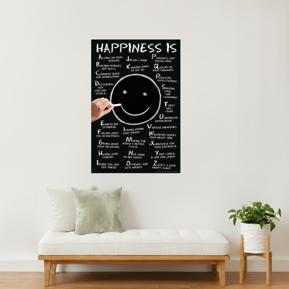 Happiness Is from A to Z | Motivational Quote Poster