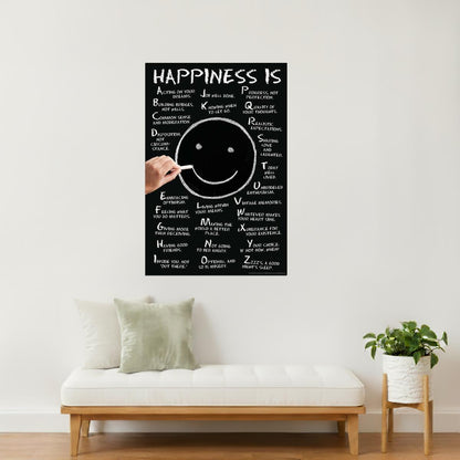 Happiness Is from A to Z | Motivational Quote Poster