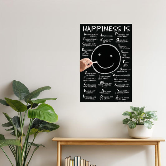 Happiness Is from A to Z | Motivational Quote Poster