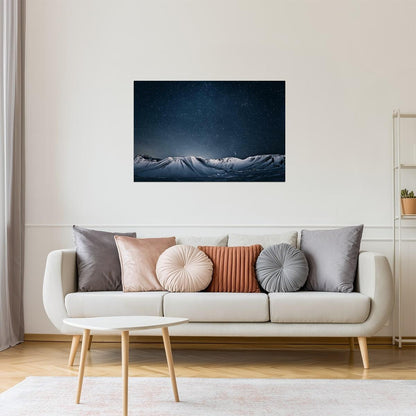 Starry Sky Over Mountains Poster | Night Sky Photography | Astrophotography Wall Art