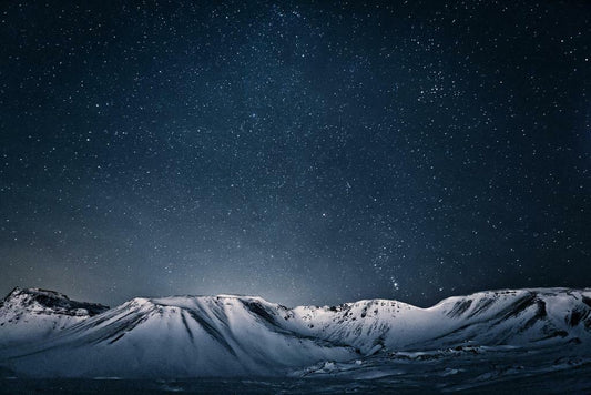 Starry Sky Over Mountains Poster | Night Sky Photography | Astrophotography Wall Art