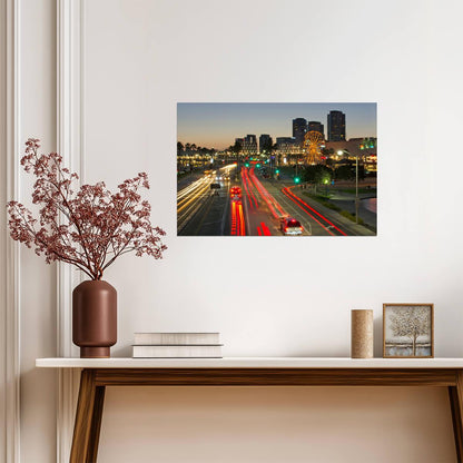 Long Beach Pike at Dusk | California Amusement Park Photography | City Poster - Photography Poster
