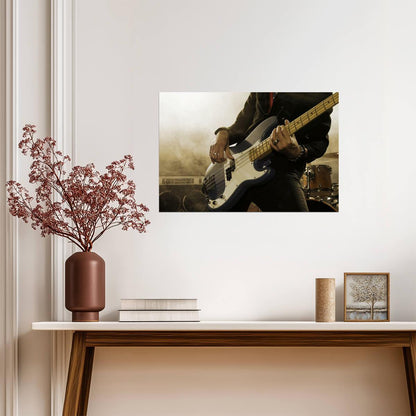 Bass Guitarist on Stage | Live Music Concert Photography | Rock Band Performance Poster - Music Poster