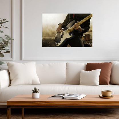 Bass Guitarist on Stage | Live Music Concert Photography | Rock Band Performance Poster - Music Poster