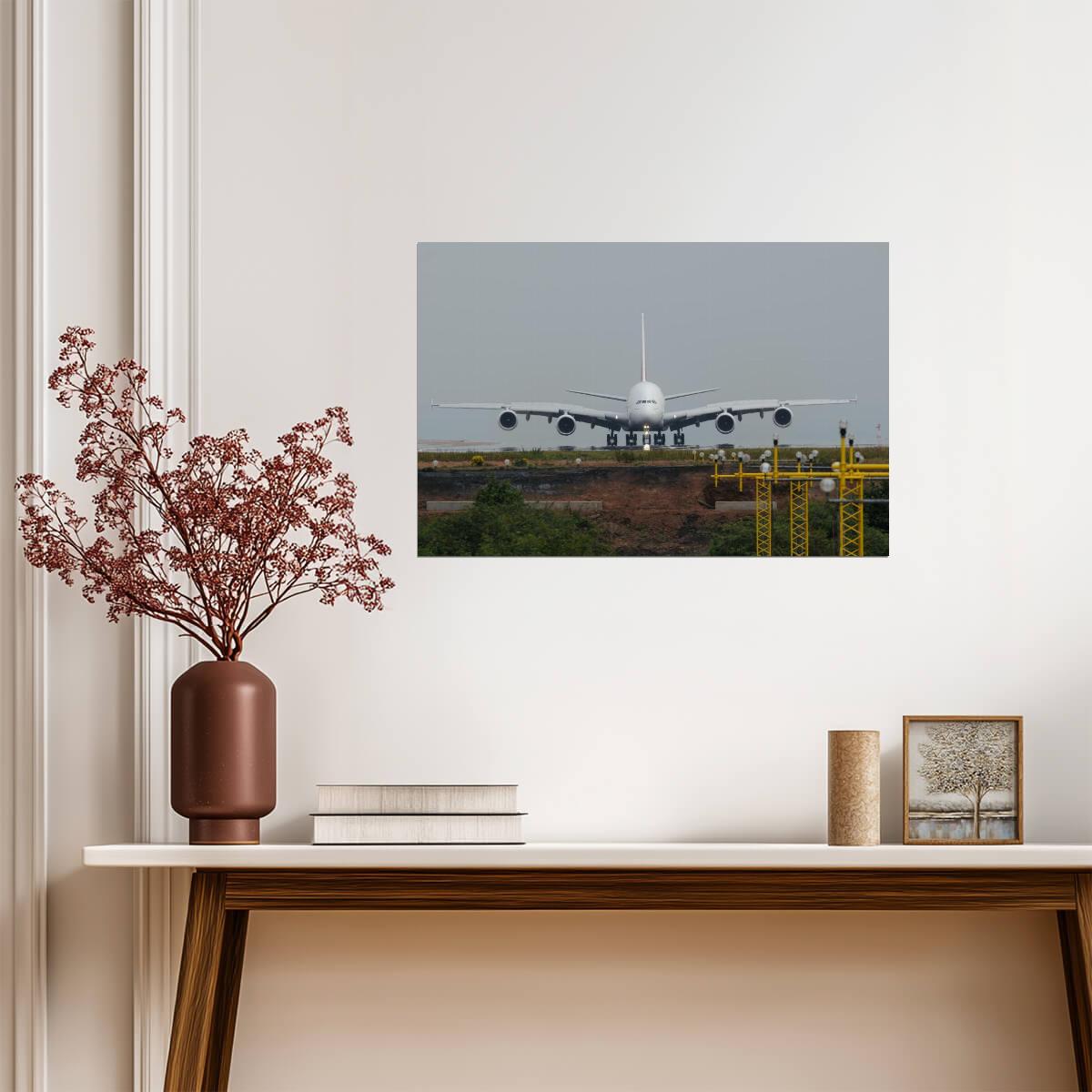 Head-On View of an Airbus A380 on the Tarmac | Aviation Photography | Airplane Poster - Cars Poster