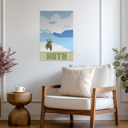 Star Wars Planet Hoth | Minimalist Fantasy Travel Poster - Movies & TV Poster