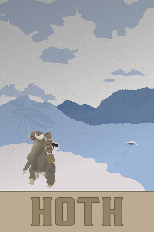 Star Wars Planet Hoth | Minimalist Fantasy Travel Poster - Movies & TV Poster