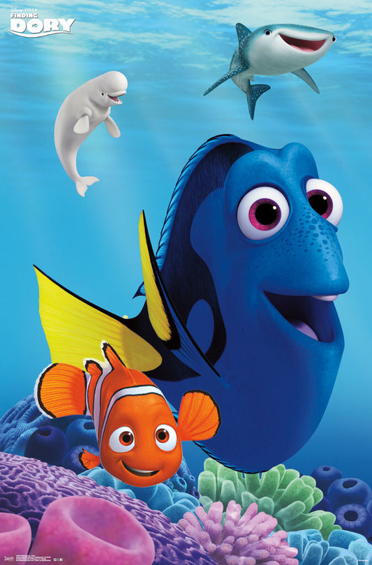 Finding Dory | Dory Portrait Poster | Pixar Animated Movie - Movies & TV Poster