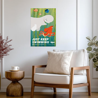 Finding Dory | "Just Keep Swimming" Quote | Pixar Movie Poster - Movies & TV Poster