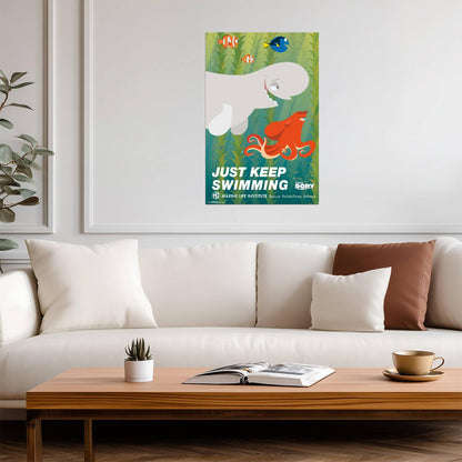 Finding Dory | "Just Keep Swimming" Quote | Pixar Movie Poster - Movies & TV Poster