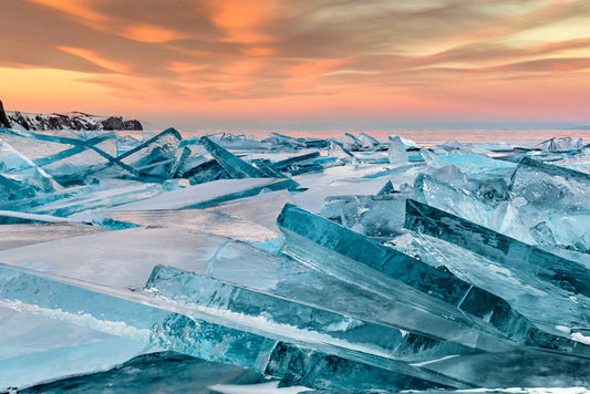 Lake Baikal Broken Ice Poster | Siberia Winter Photography | Frozen Landscape Wall Art