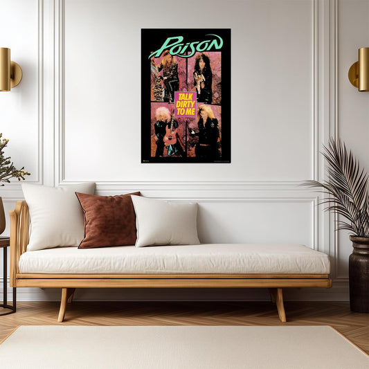 Poison Talk Dirty to Me | 80s Rock Anthem Poster | Glam Metal Music Wall Art - Music Poster