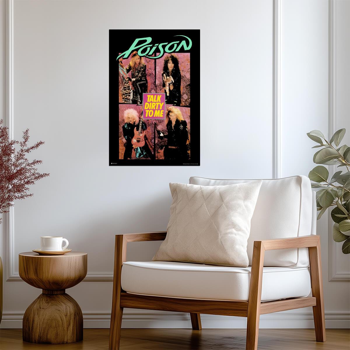 Poison Talk Dirty to Me | 80s Rock Anthem Poster | Glam Metal Music Wall Art - Music Poster