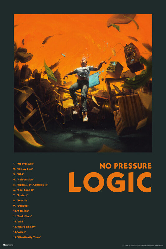 Logic No Pressure Album Art | Panoramic Poster | Hip Hop Wall Art