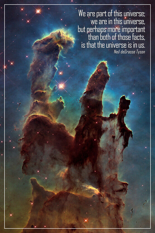 The Universe Is In Us Neil deGrasse Tyson Quote | Pillars of Creation Nebula Poster | Astrophysics Wall Art - Type & Quotes Poster