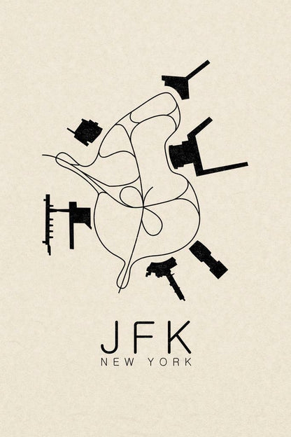 New York Map | JFK Airport Minimalist Poster