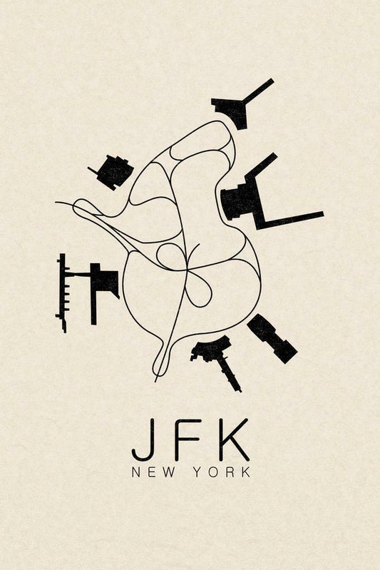 New York Map | JFK Airport Minimalist Poster