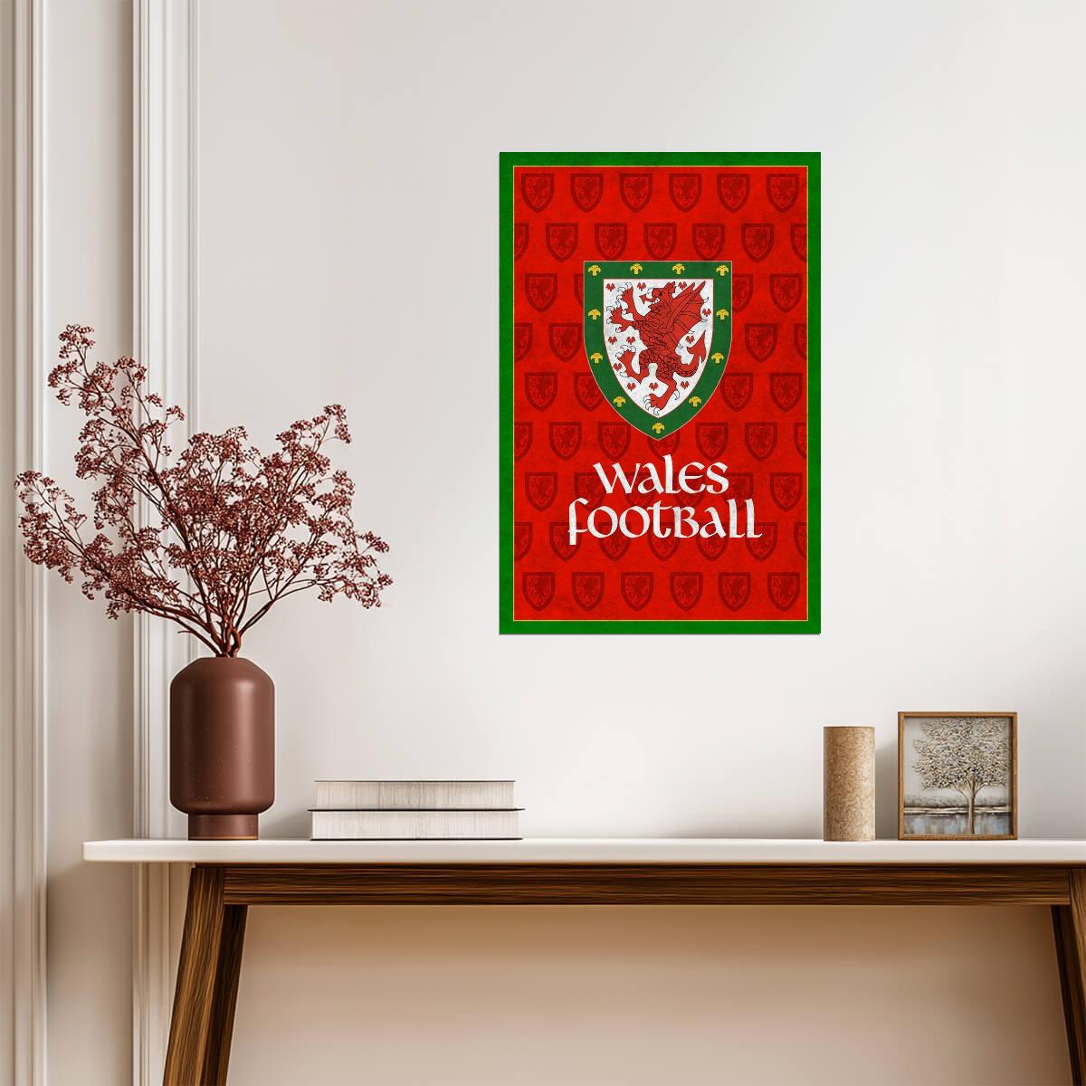 Wales National Football Team | Retro Sports Poster | Vintage Soccer Art