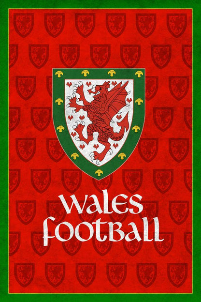 Wales National Football Team | Retro Sports Poster | Vintage Soccer Art