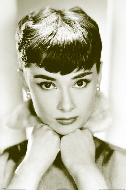 Audrey Hepburn | Sepia Portrait Print | Classic Fashion Icon Poster