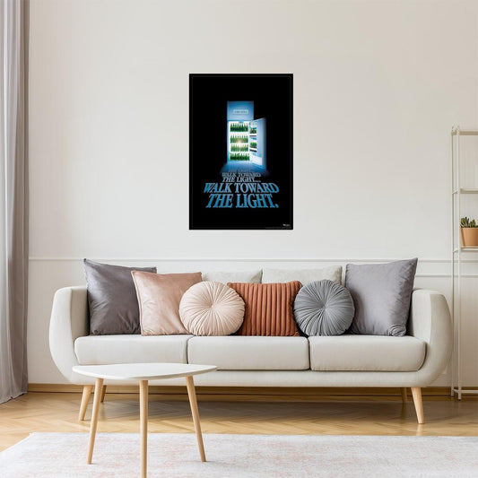 Walk Toward The Light Fridge Poster | Funny Beer Humor | Man Cave Decor