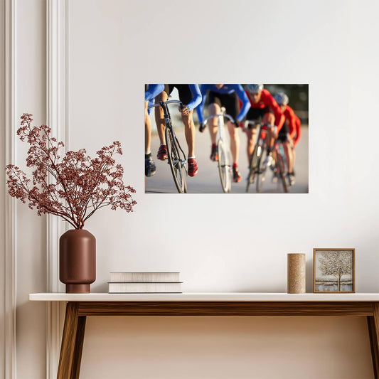 Cyclists in Action During a Race | Bicycle Racing Photography | Sports Poster - Sports Poster