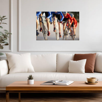 Cyclists in Action During a Race | Bicycle Racing Photography | Sports Poster - Sports Poster