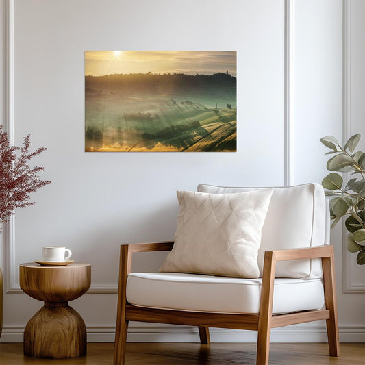 Sunrise in Tuscany Italy | Landscape Photography Print | Rural Italian Poster - Photography Poster
