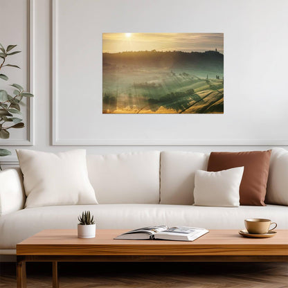 Sunrise in Tuscany Italy | Landscape Photography Print | Rural Italian Poster - Photography Poster