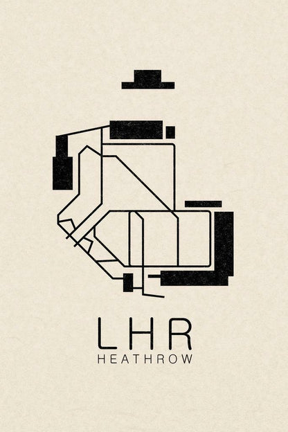 London Map | LHR Heathrow Airport Minimalist Poster