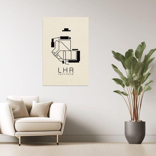 London Map | LHR Heathrow Airport Minimalist Poster