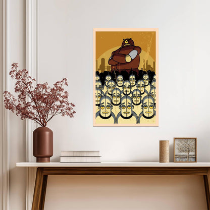 Japanese Anti-American Propaganda | Vintage Robot Invasion Poster | WWII History Art - Vintage & Retro Poster
