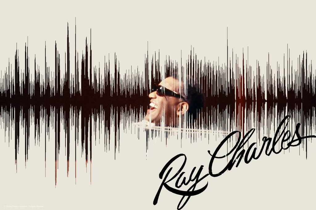 Ray Charles I Got A Woman Soundwave Art | Vintage Music Poster | Audio Waveform Print - Music Poster