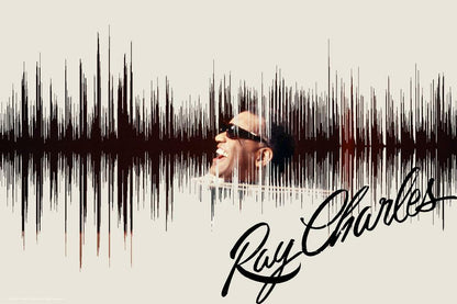 Ray Charles I Got A Woman Soundwave Art | Vintage Music Poster | Audio Waveform Print - Music Poster