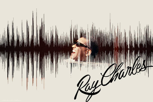 Ray Charles I Got A Woman Soundwave Art | Vintage Music Poster | Audio Waveform Print - Music Poster