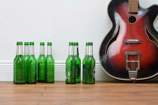 Guitar and Beer Poster | Music Photography | Man Cave Wall Art
