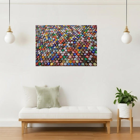 Beer Bottle Caps Poster | Photography Print | Bar & Pub Wall Art