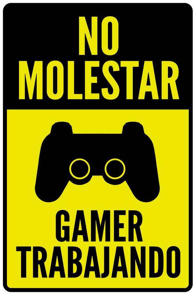 No Molestar Gamer Trabajando | Spanish Gaming Quote Poster | Funny Gamer Door Sign - Video Games Poster